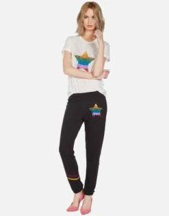 Brynn Dripping Star -Lauren Moshi Shop lauren moshi dripping star sweatpant 4092 FTL 13234 ONYX 07