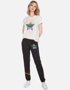 Brynn Dripping Star -Lauren Moshi Shop lauren moshi dripping star sweatpant 4092 FTL 13234 ONYX 10