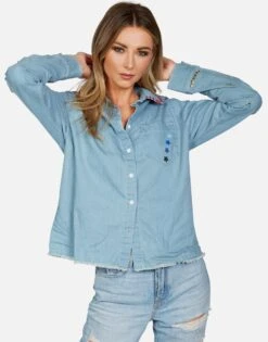 Solana Electric Evil Eye 12 Solana Electric Evil Eye -Lauren Moshi Shop lauren moshi electric evil crop button up denim shirt 1383 LDM 23192E90 SMLD 04