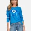 Everly Electric Evil Eye -Lauren Moshi Shop lauren moshi electric evil eye raglan pullover 1381 HAC 13191 SKBLU 01