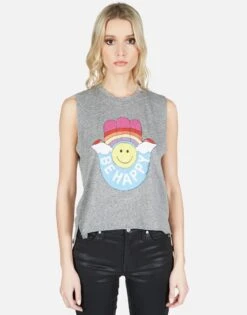 Kinzington Happy Hamsa -Lauren Moshi Shop lauren moshi happy hamsa vintage crop muscle tank 2172 VPR 13103 HEG 01