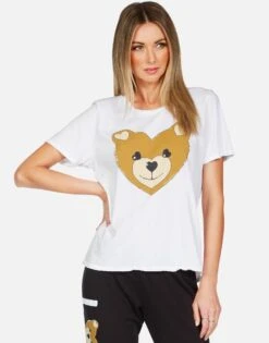 Croft Heart Teddy -Lauren Moshi Shop lauren moshi heart teddy vintage ss tee 2213 CTT 13275 WHT 05