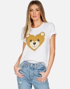 Croft Heart Teddy -Lauren Moshi Shop lauren moshi heart teddy vintage ss tee 2213 CTT 13275 WHT 19