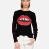 North Kiss Lip -Lauren Moshi Shop lauren moshi kiss lip hand knit cashmere sweater 1103 CSM 13350 BLK 01