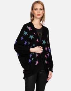 Isla Ombre Stars -Lauren Moshi Shop lauren moshi ombre stars cardigan wrap 1058 BRH 33367 BLK 01