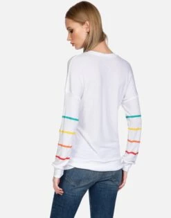 Chrissy Rainbow Kiss Lip -Lauren Moshi Shop lauren moshi rainbow kiss lip thermal pullover 1387 THR 13347 WHT 05