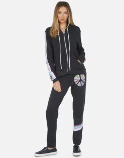 Gia Rainbow Ray Peace -Lauren Moshi Shop lauren moshi rainbow ray peace sweatpant 4009 CSA 13673 ONX 03