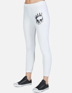 Alana Royal Skull -Lauren Moshi Shop lauren moshi royal skull crop sweatpant 4035 FTL 13089 WHT 03