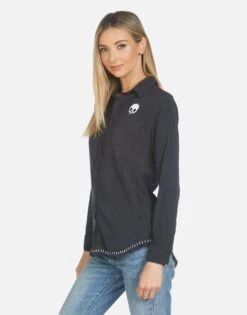 Sloane Music Skull -Lauren Moshi Shop lauren moshi womens clothing made in usa 1221 LTW 24296 ONX 05