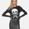 McKinley Music Skull -Lauren Moshi Shop lauren moshi womens clothing made in usa 2158 THR 14295 BLK 01