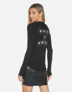 McKinley Music Skull -Lauren Moshi Shop lauren moshi womens clothing made in usa 2158 THR 14295 BLK 02