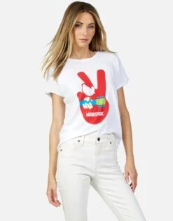 Edda Woodstock Peace -Lauren Moshi Shop lauren moshi woodstock music peace vintage tee 2117 VCT 13467 WHT 03