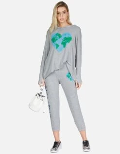 Alana World Love -Lauren Moshi Shop lauren moshi world peace cropped sweatpant 4035 HAC 13107 HEG 01