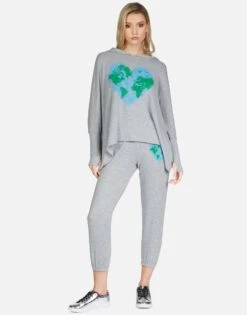 Alana World Love -Lauren Moshi Shop lauren moshi world peace cropped sweatpant 4035 HAC 13107 HEG 02