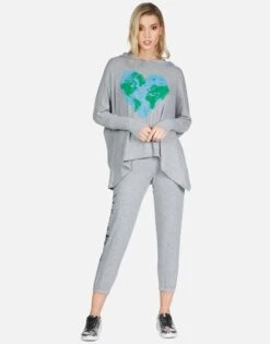 Alana World Love -Lauren Moshi Shop lauren moshi world peace cropped sweatpant 4035 HAC 13107 HEG 03