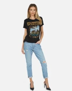 Edda Led Zeppelin -Lauren Moshi Shop led zeppelin vintage tour tee by lauren moshi 2117 VCT 13652 BLK 01