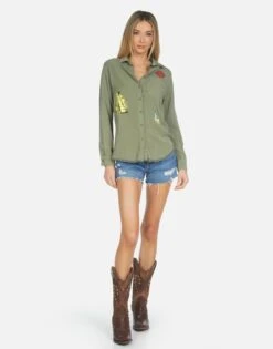 Sloane Camp Hair Don't Care -Lauren Moshi Shop made in los angeles usa sloane lauren moshi clothing 1221 LTW 24286 MLTY 06