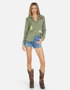 Sloane Camp Hair Don't Care -Lauren Moshi Shop made in los angeles usa sloane lauren moshi clothing 1221 LTW 24286 MLTY 09