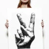Canvas Peace Sign Art -Lauren Moshi Shop peace fingers on white